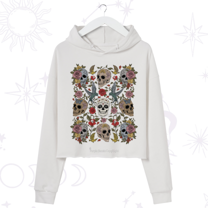 Purplehecate Skull Garden Crop Hoodie
