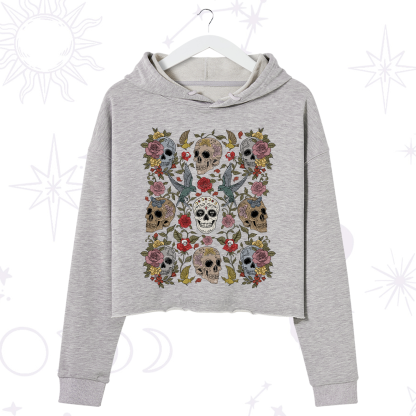 Purplehecate Skull Garden Crop Hoodie