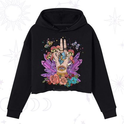 Purplehecate Mystic Crystal Divination Crop Hoodie
