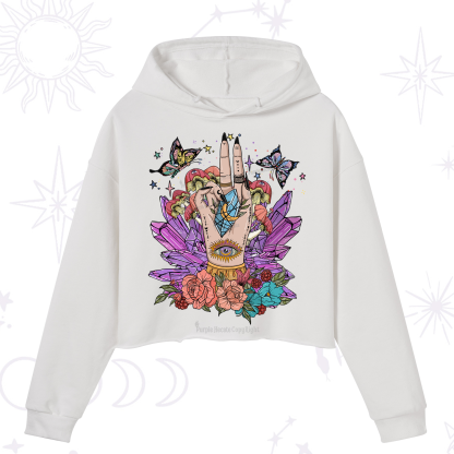 Purplehecate Mystic Crystal Divination Crop Hoodie