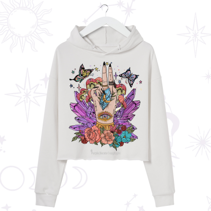 Purplehecate Mystic Crystal Divination Crop Hoodie