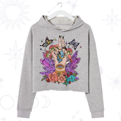 Purplehecate Mystic Crystal Divination Crop Hoodie