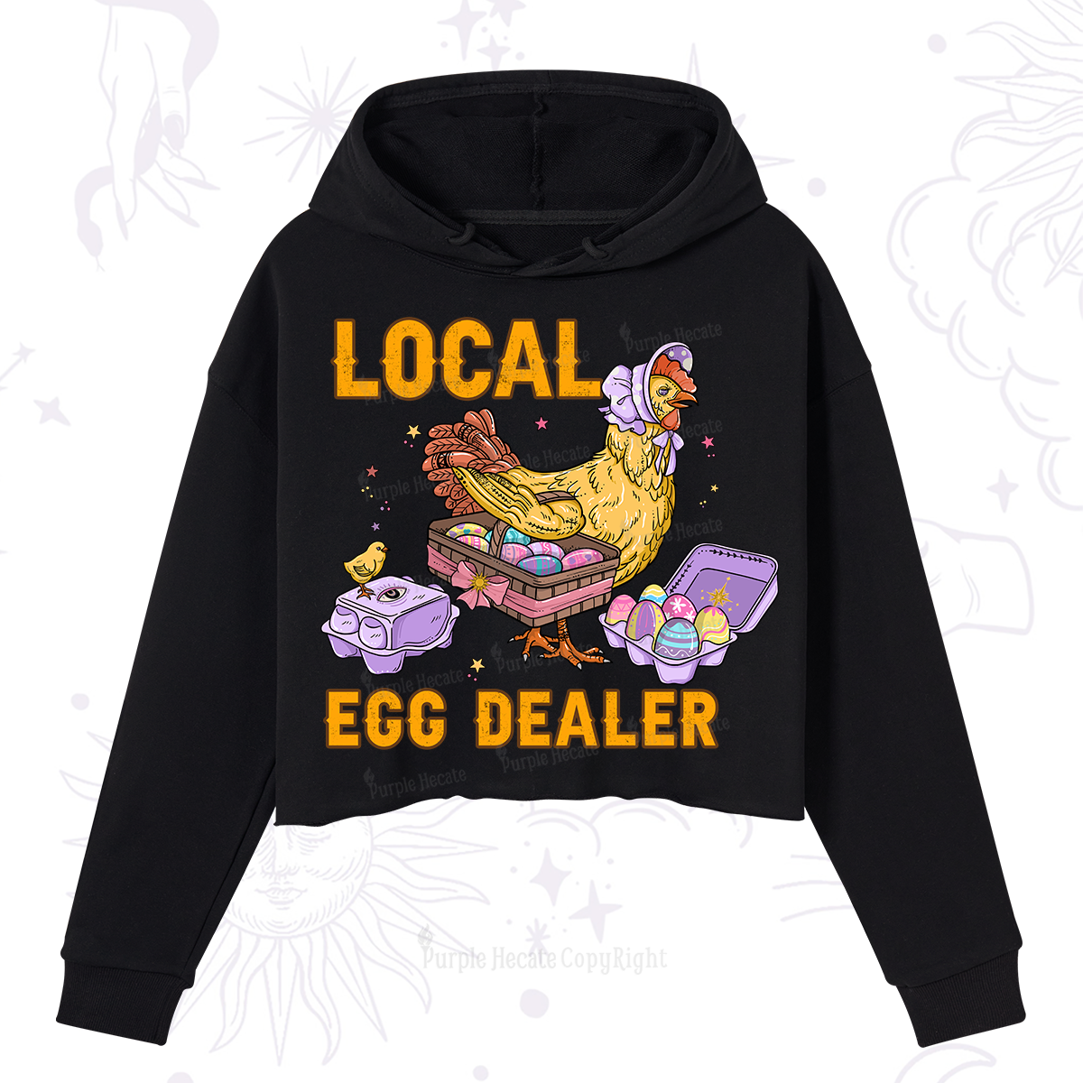 Purplehecate Local Egg Dealer Crop Hoodie