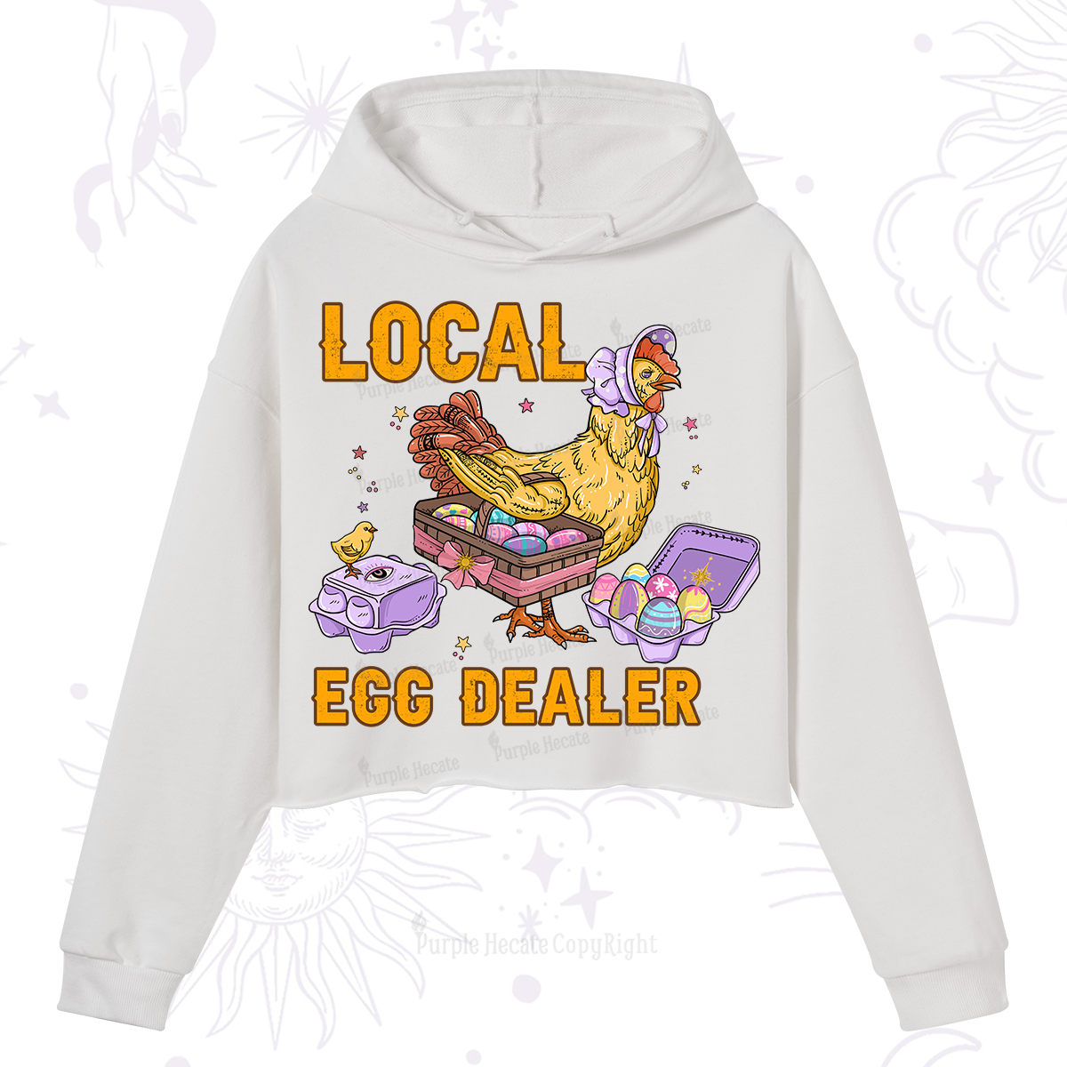 Purplehecate Local Egg Dealer Crop Hoodie