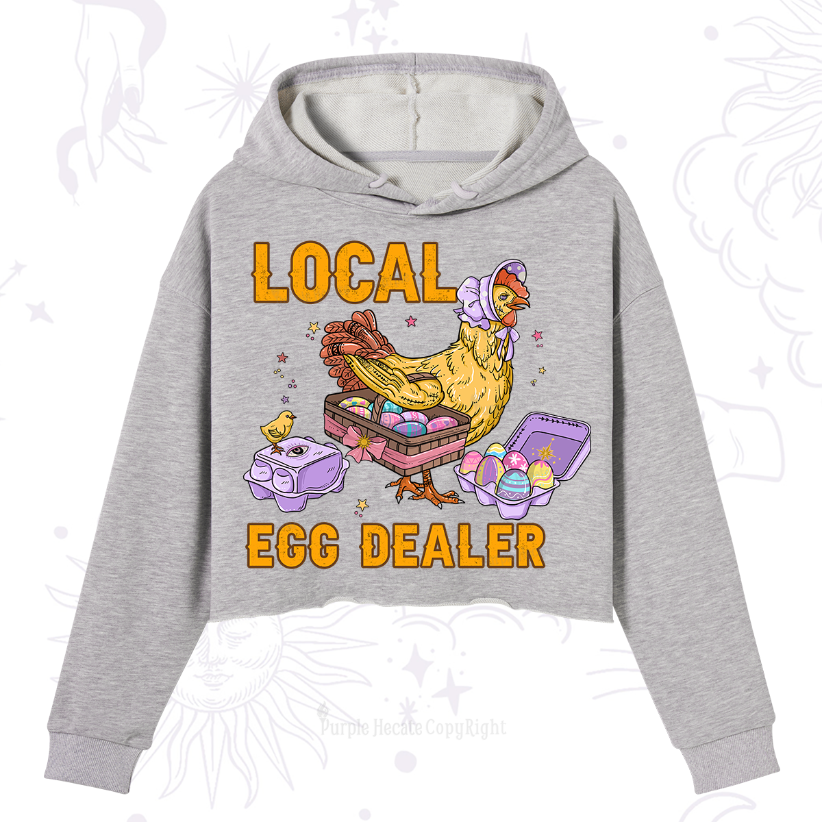 Purplehecate Local Egg Dealer Crop Hoodie
