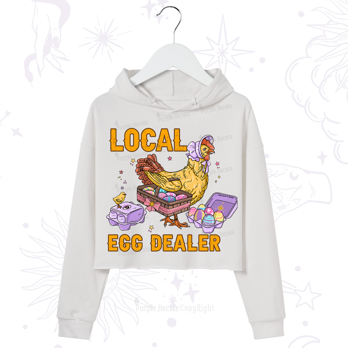 Purplehecate Local Egg Dealer Crop Hoodie