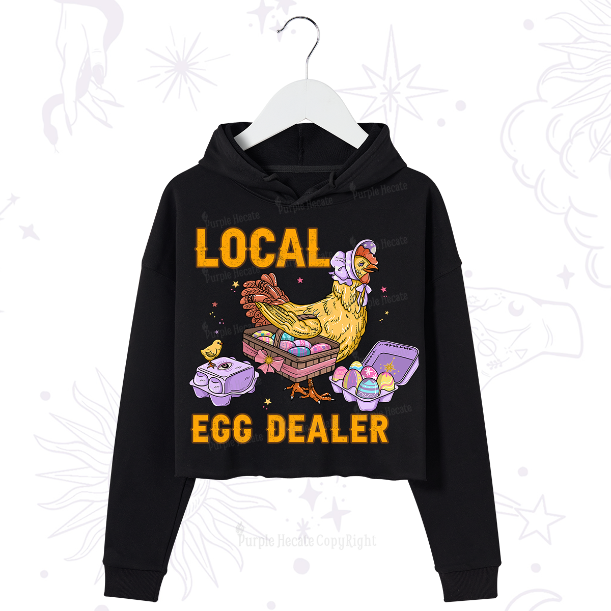 Purplehecate Local Egg Dealer Crop Hoodie