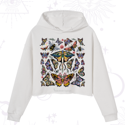 Purplehecate Mystical Butterfly & Moth Crop Hoodie