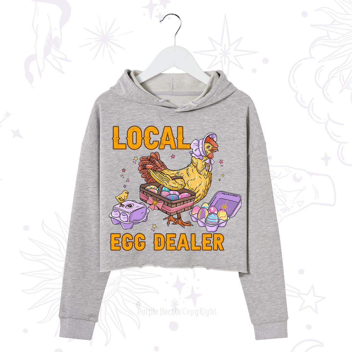 Purplehecate Local Egg Dealer Crop Hoodie