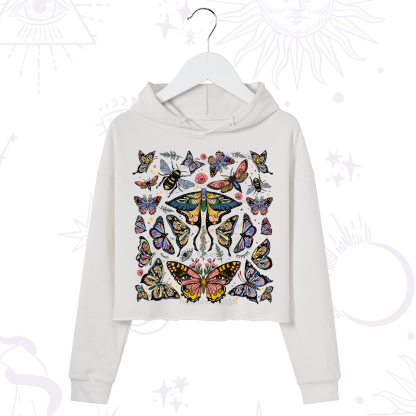 Purplehecate Mystical Butterfly & Moth Crop Hoodie