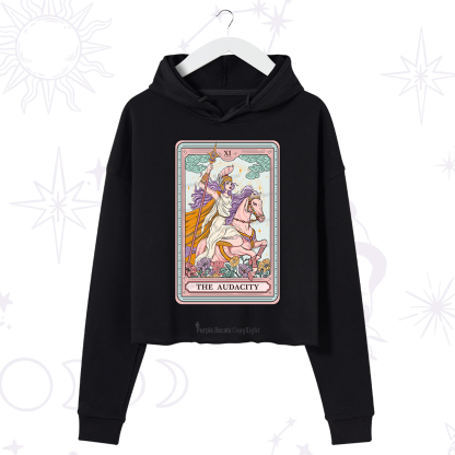 Purplehecate The Audacity Tarot Card Crop Hoodie