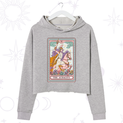 Purplehecate The Audacity Tarot Card Crop Hoodie