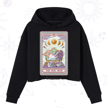 Purplehecate The Dog Mom Tarot Card Crop Hoodie