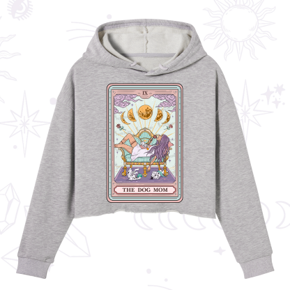 Purplehecate The Dog Mom Tarot Card Crop Hoodie