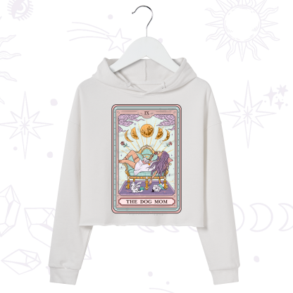 Purplehecate The Dog Mom Tarot Card Crop Hoodie