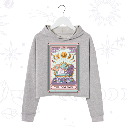 Purplehecate The Dog Mom Tarot Card Crop Hoodie