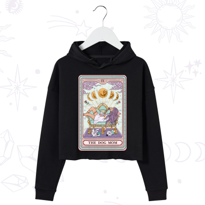 Purplehecate The Dog Mom Tarot Card Crop Hoodie