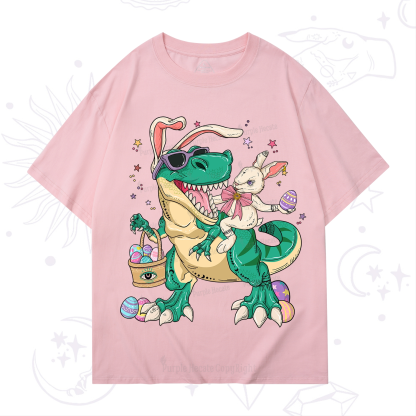 Purplehecate Easter Bunny Riding Dinosaur T-Shirt