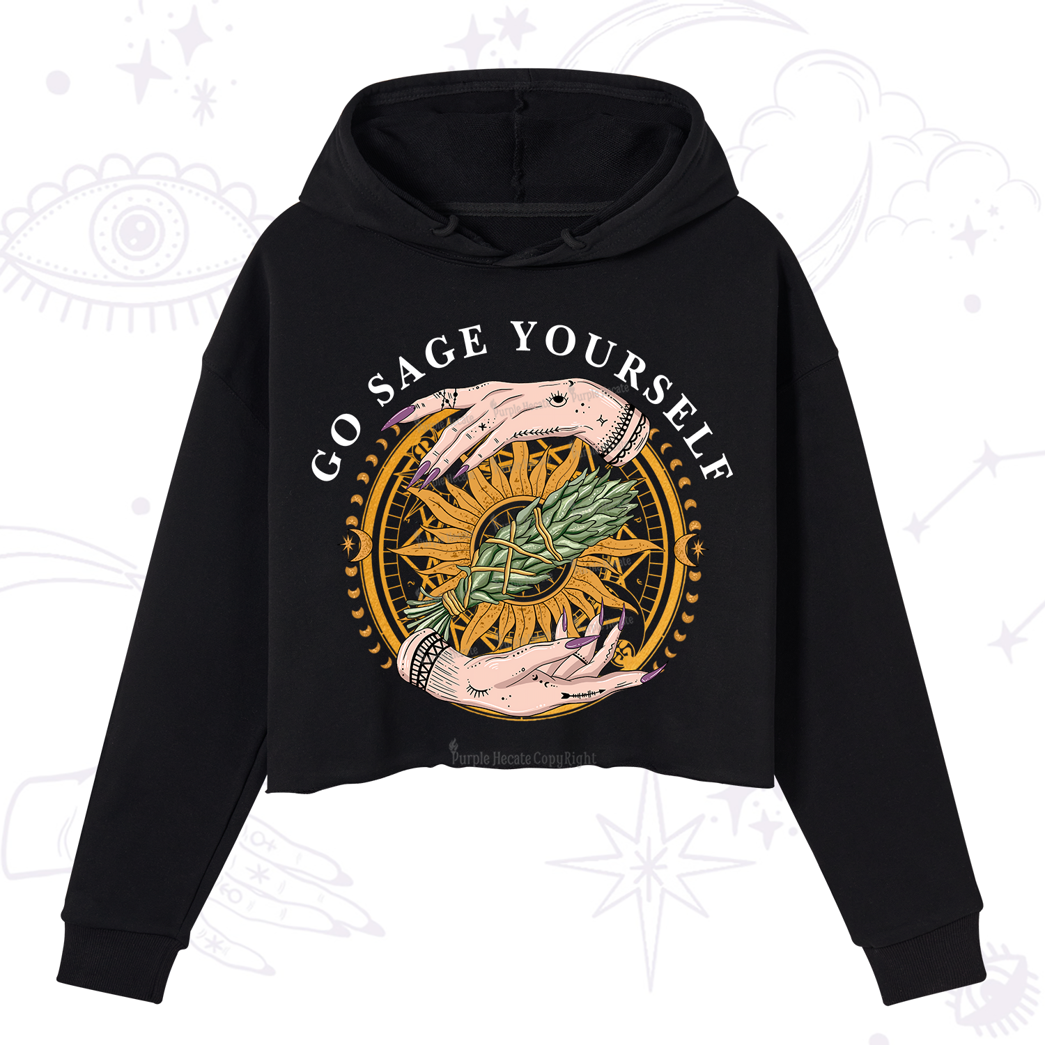 Purplehecate Sage Your Spirit Crop Hoodie