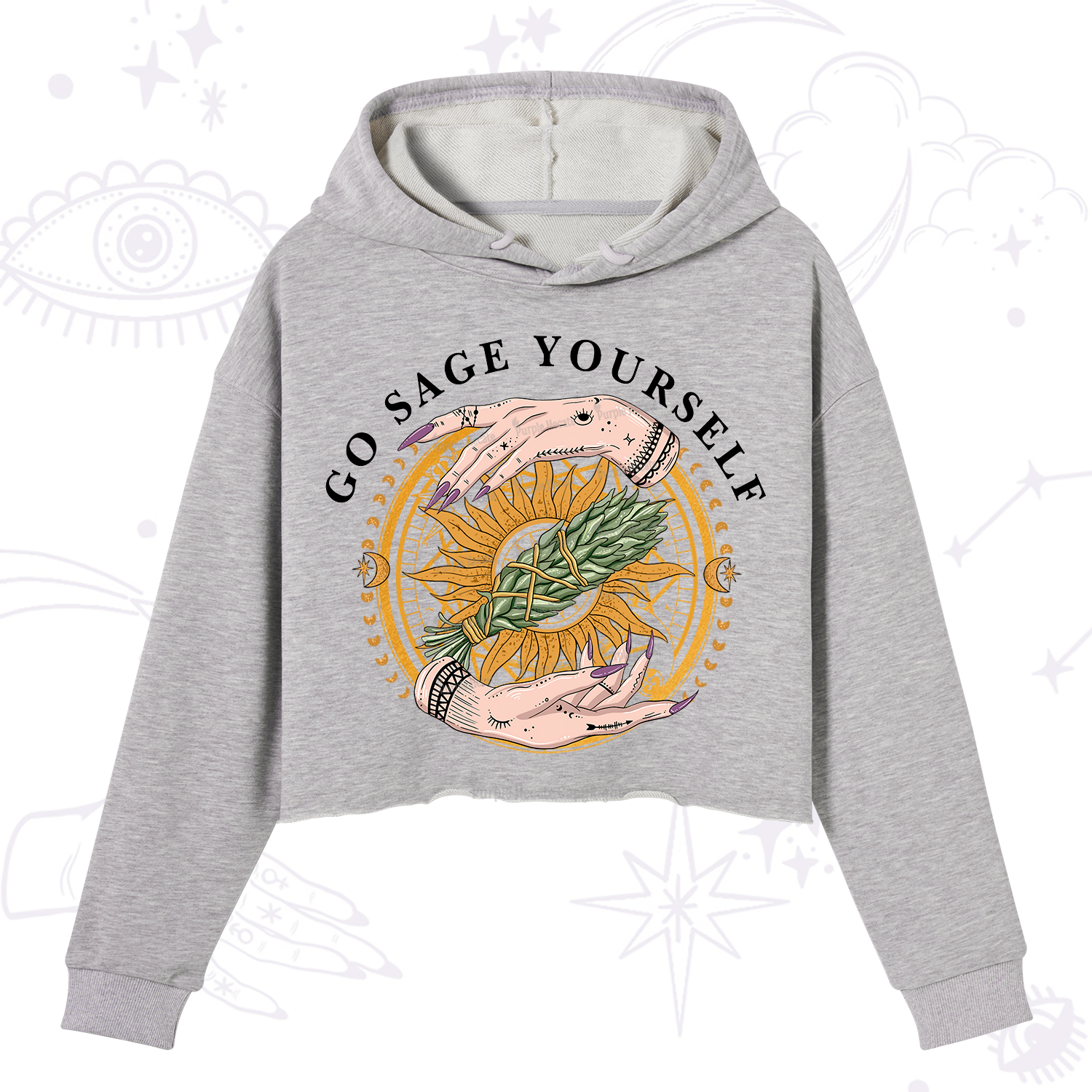 Purplehecate Sage Your Spirit Crop Hoodie