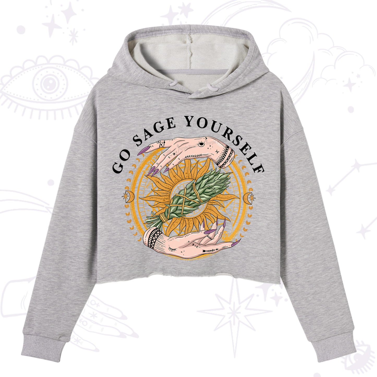 Purplehecate Sage Your Spirit Crop Hoodie