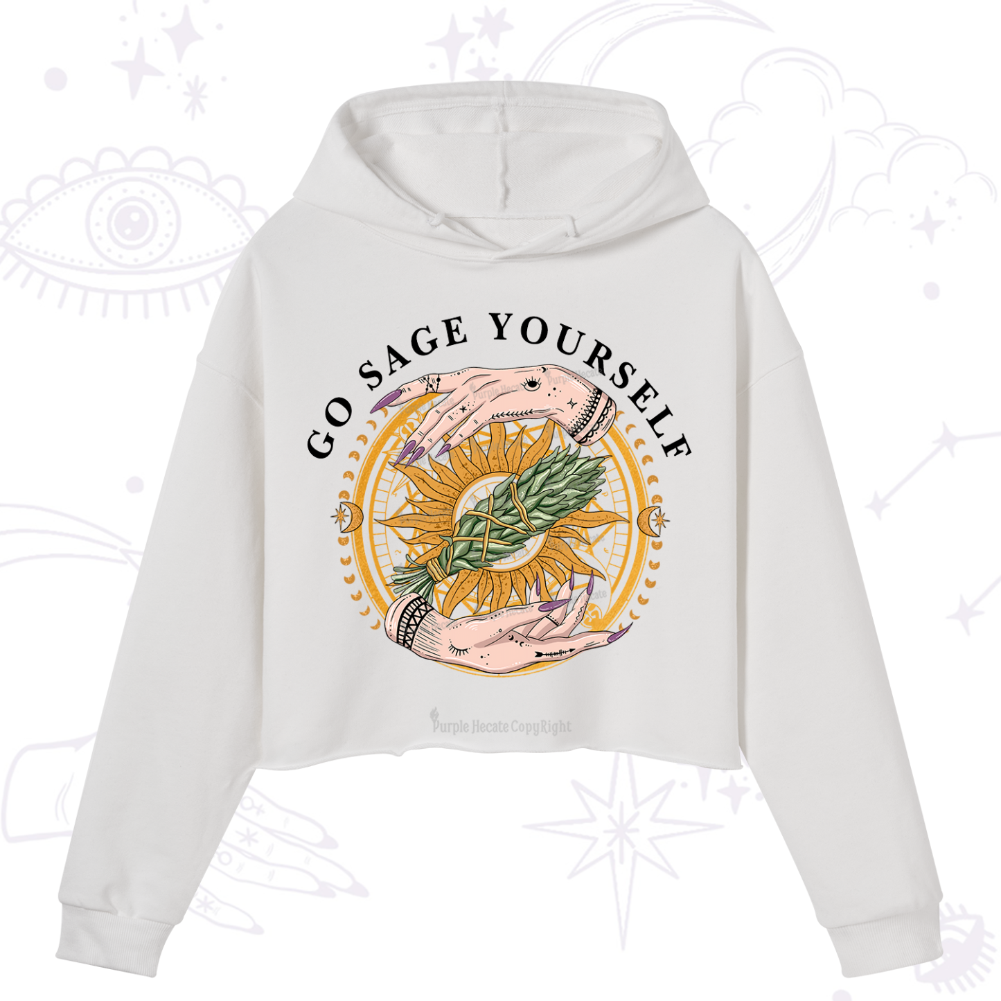 Purplehecate Sage Your Spirit Crop Hoodie