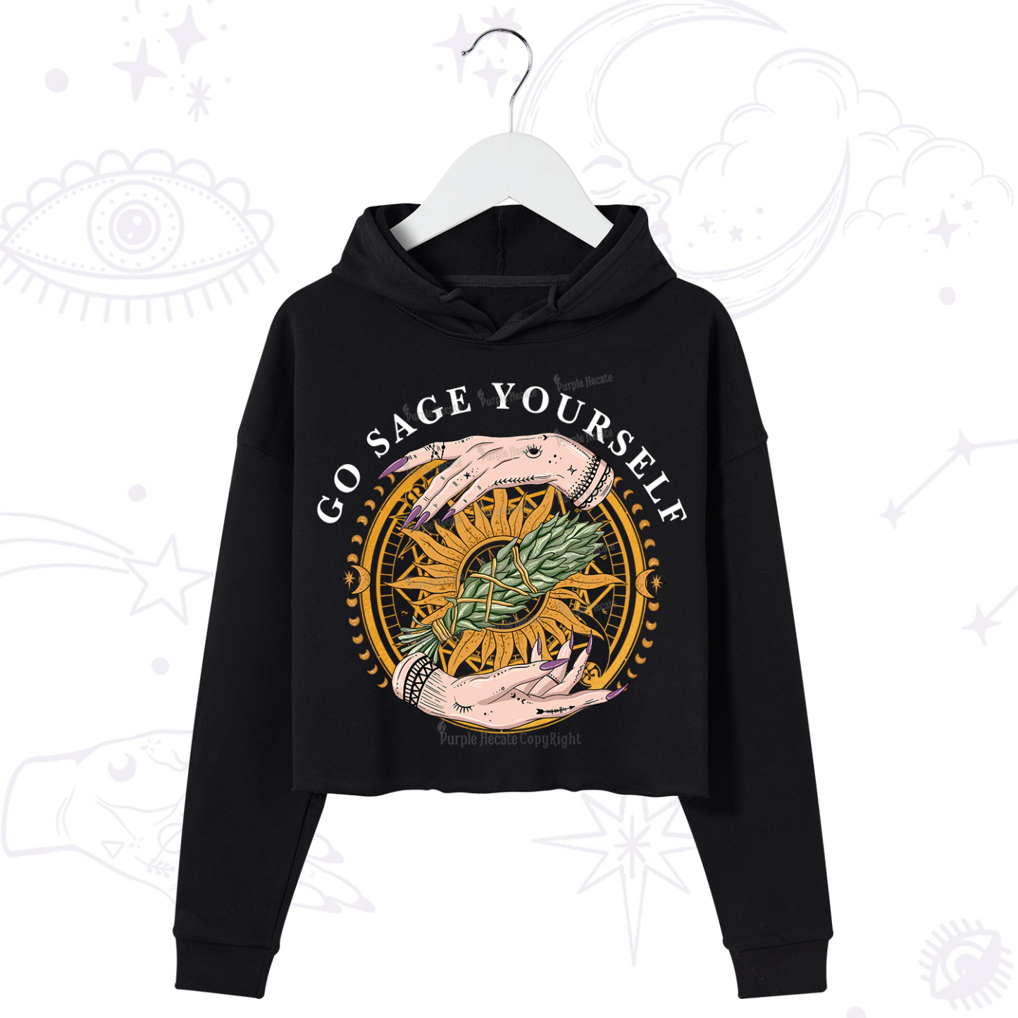 Purplehecate Sage Your Spirit Crop Hoodie