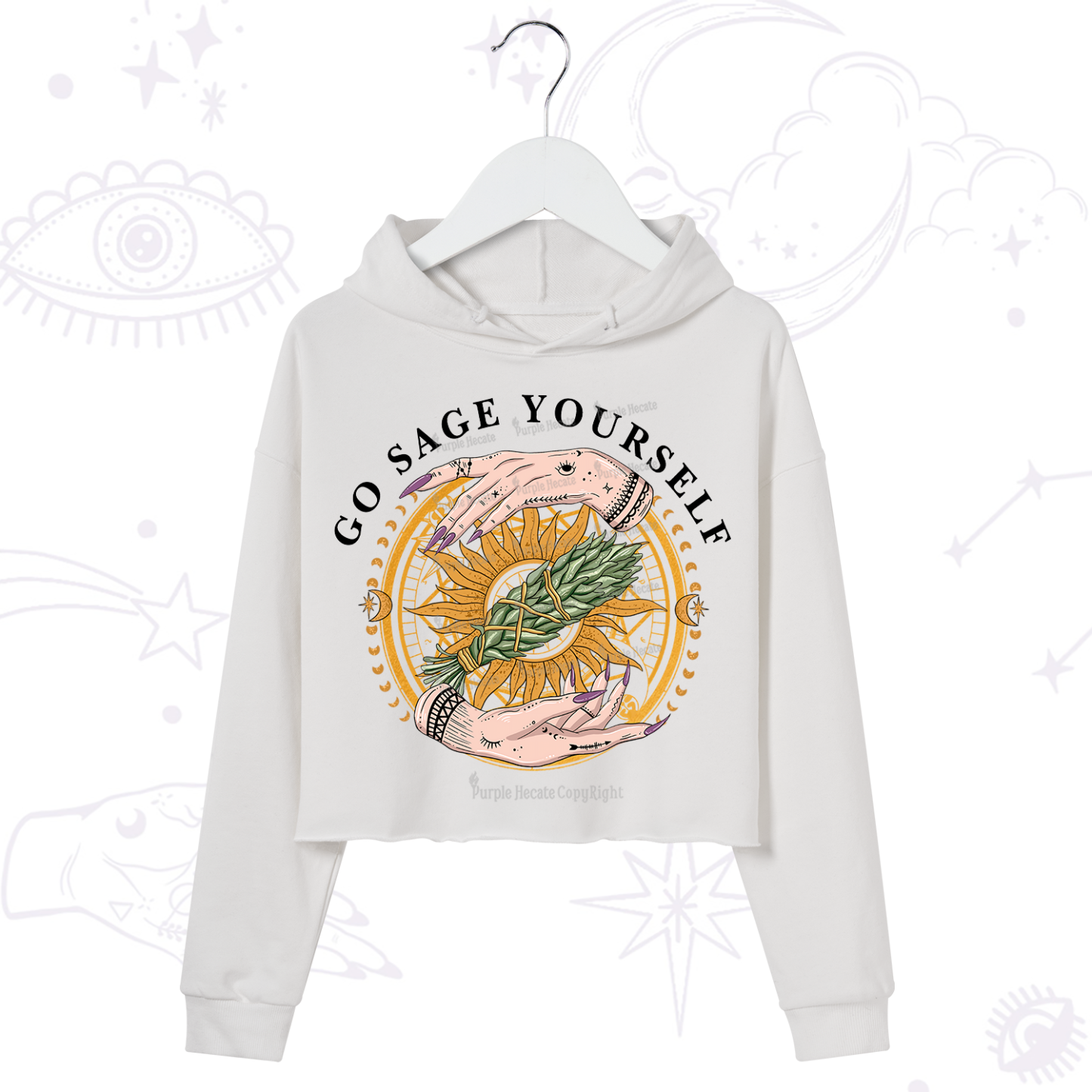 Purplehecate Sage Your Spirit Crop Hoodie