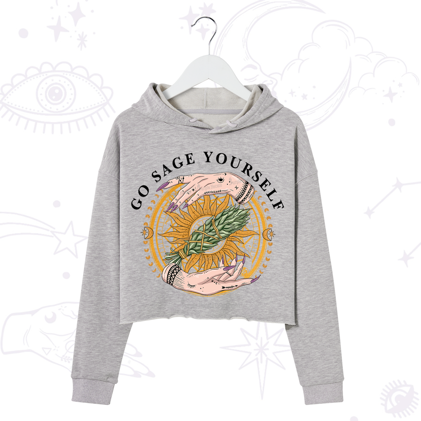 Purplehecate Sage Your Spirit Crop Hoodie
