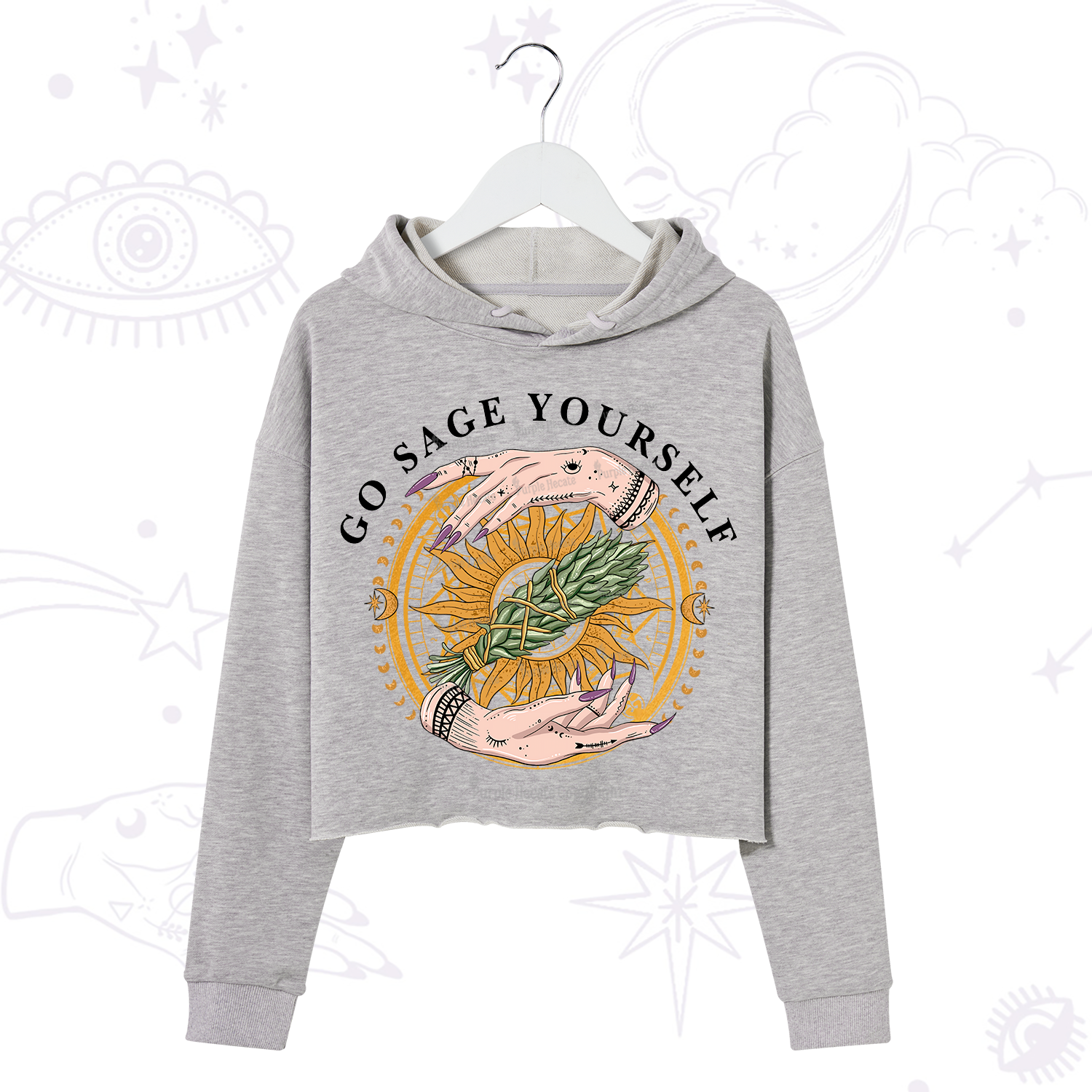 Purplehecate Sage Your Spirit Crop Hoodie