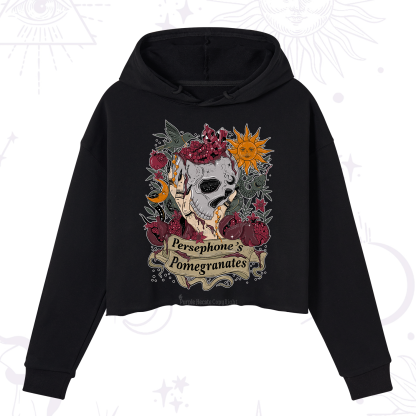 Purplehecate Persephone's Pomegranates Crop Hoodie