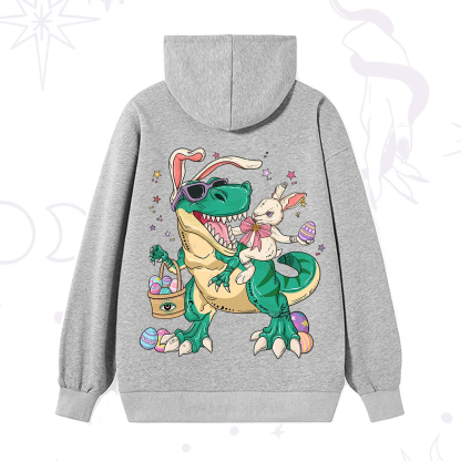 Purplehecate Easter Bunny Riding Dinosaur Hoodie