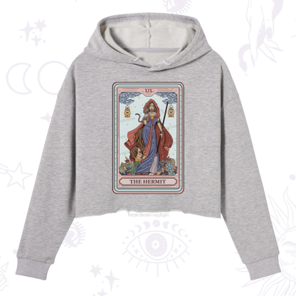 Purplehecate The Hermit Tarot Card Crop Hoodie