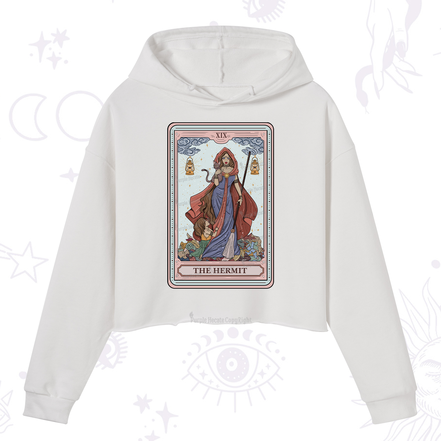 Purplehecate The Hermit Tarot Card Crop Hoodie
