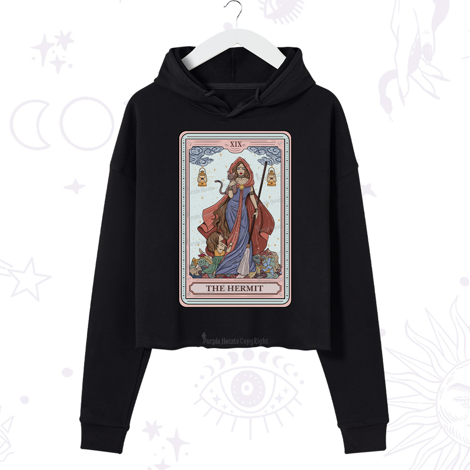 Purplehecate The Hermit Tarot Card Crop Hoodie