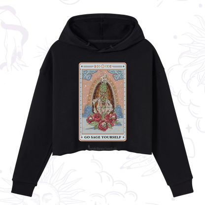 Purplehecate The Go Sage Yourself Tarot Crop Hoodie