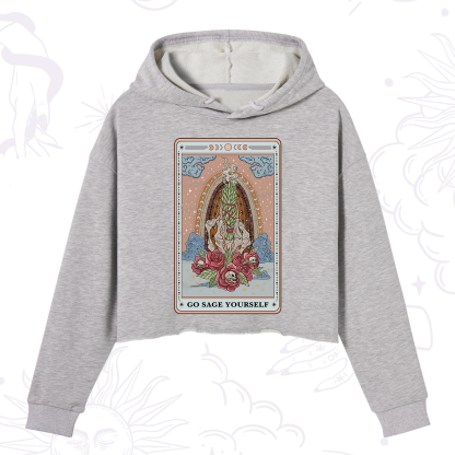 Purplehecate The Go Sage Yourself Tarot Crop Hoodie
