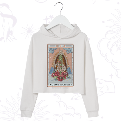 Purplehecate The Go Sage Yourself Tarot Crop Hoodie