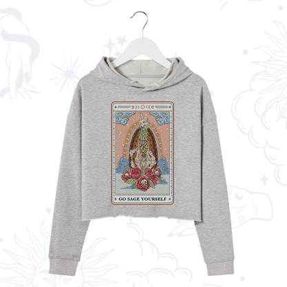 Purplehecate The Go Sage Yourself Tarot Crop Hoodie
