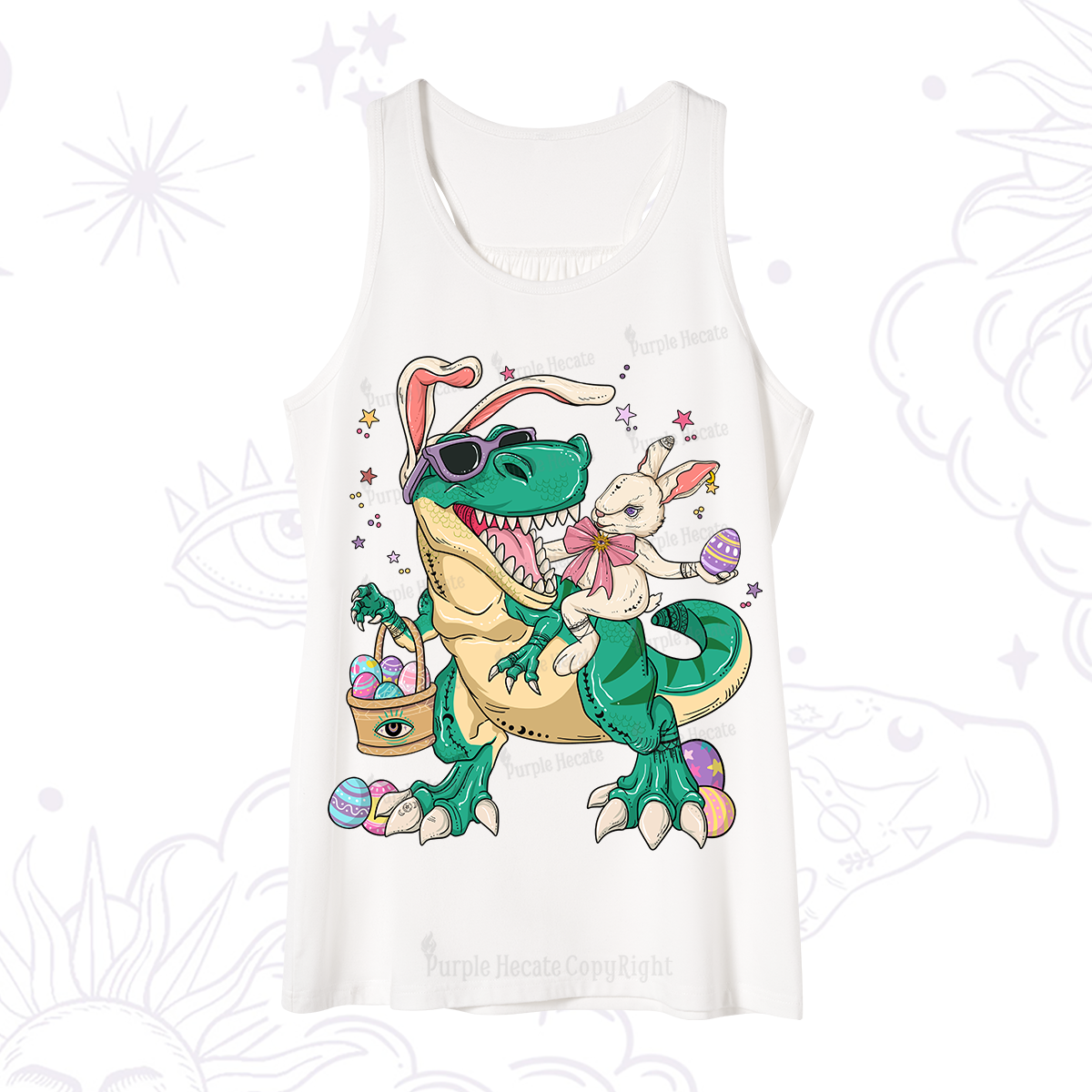 Purplehecate Easter Bunny Riding Dinosaur Tank