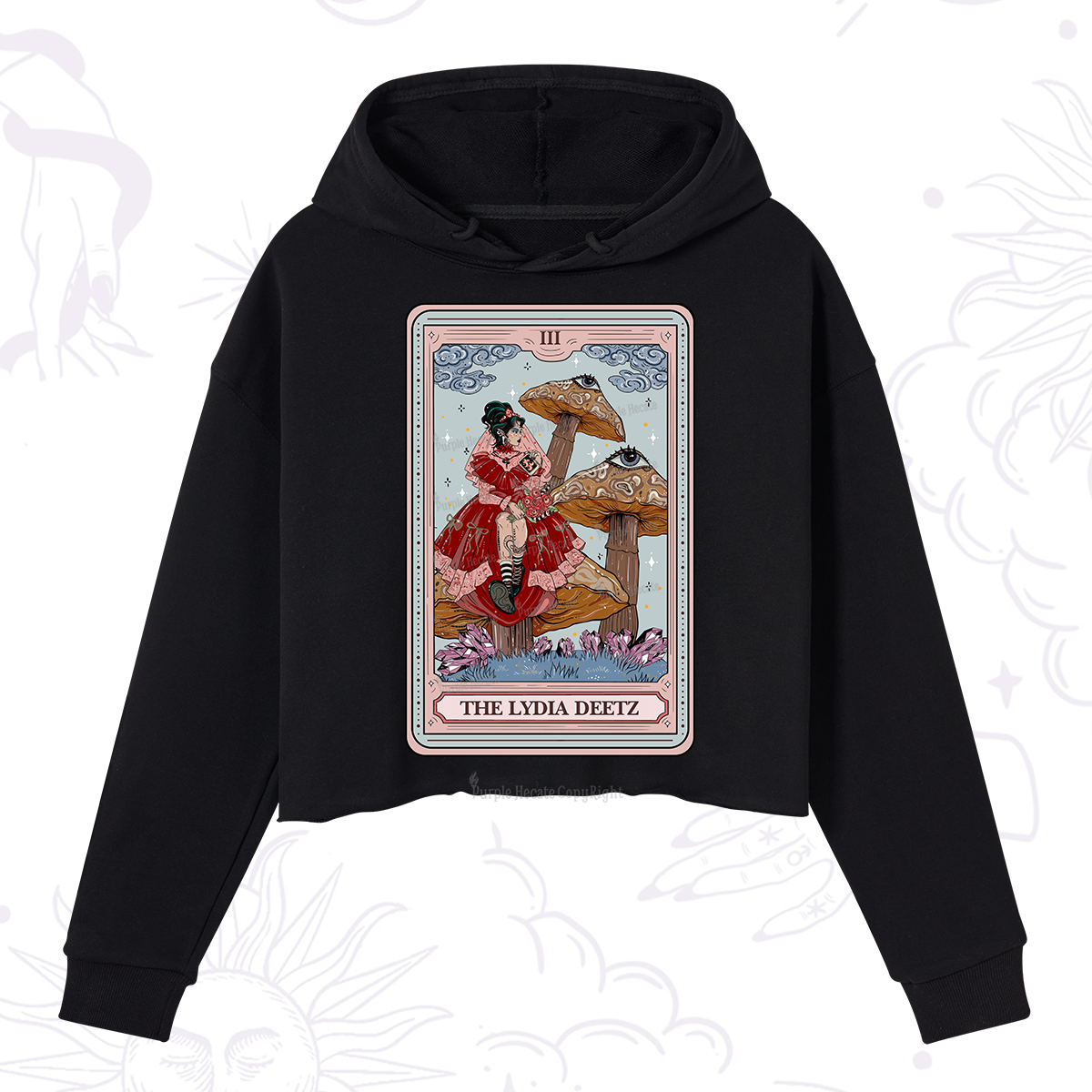 Purplehecate The Lydia Deetz Tarot Crop Hoodie