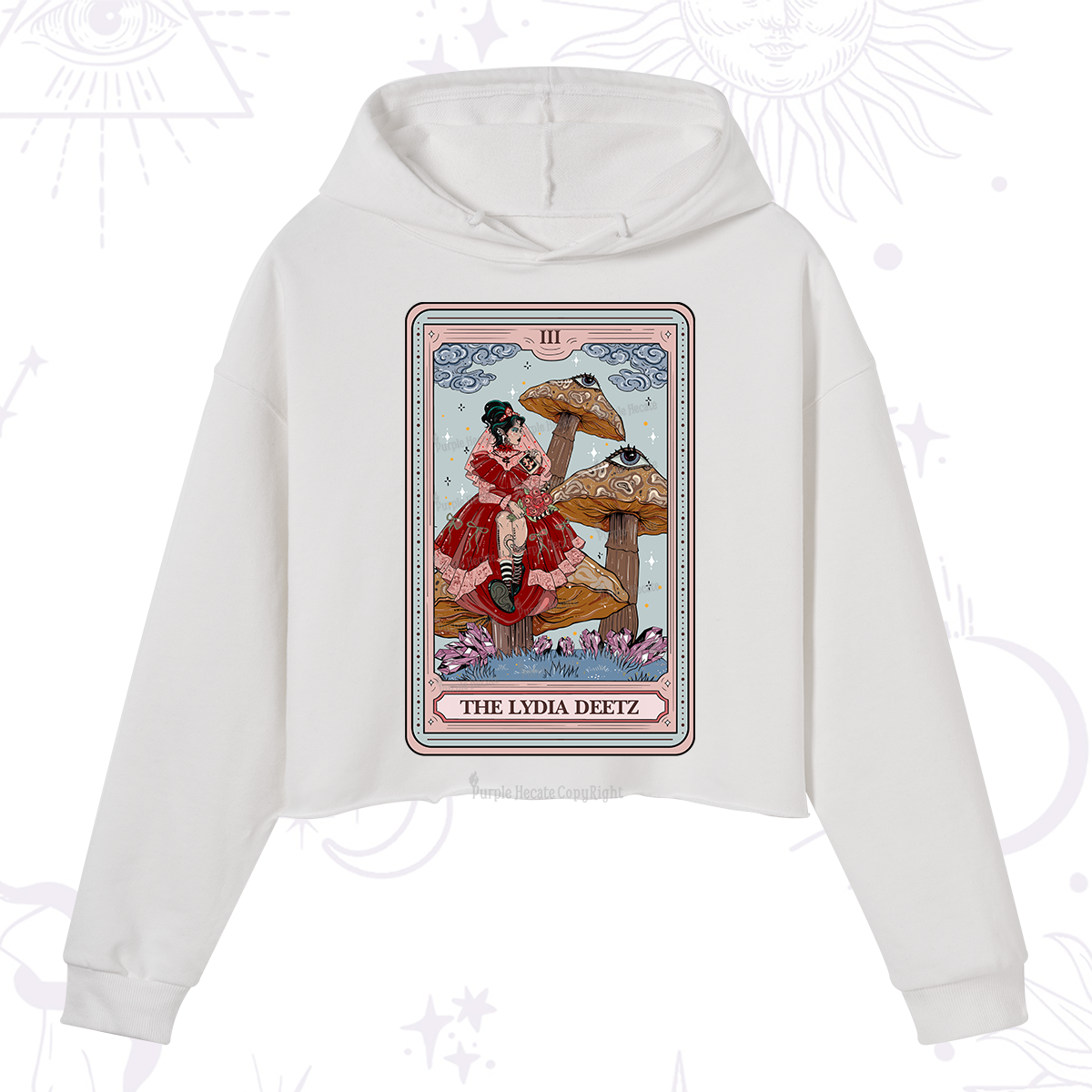 Purplehecate The Lydia Deetz Tarot Crop Hoodie