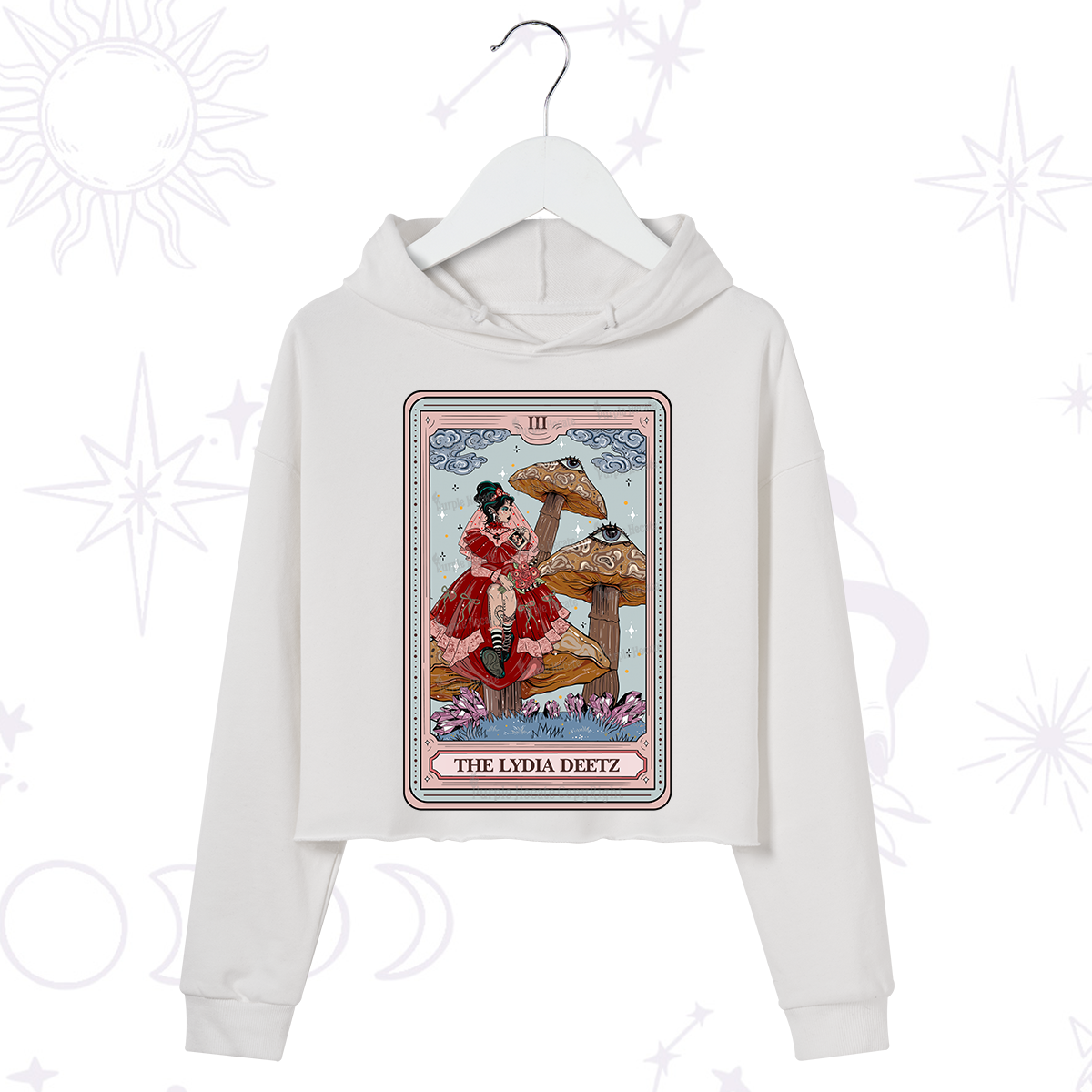 Purplehecate The Lydia Deetz Tarot Crop Hoodie