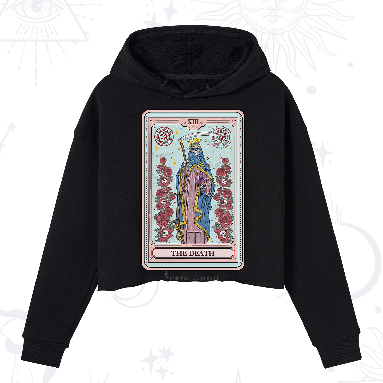 Purplehecate The Death Tarot Crop Hoodie