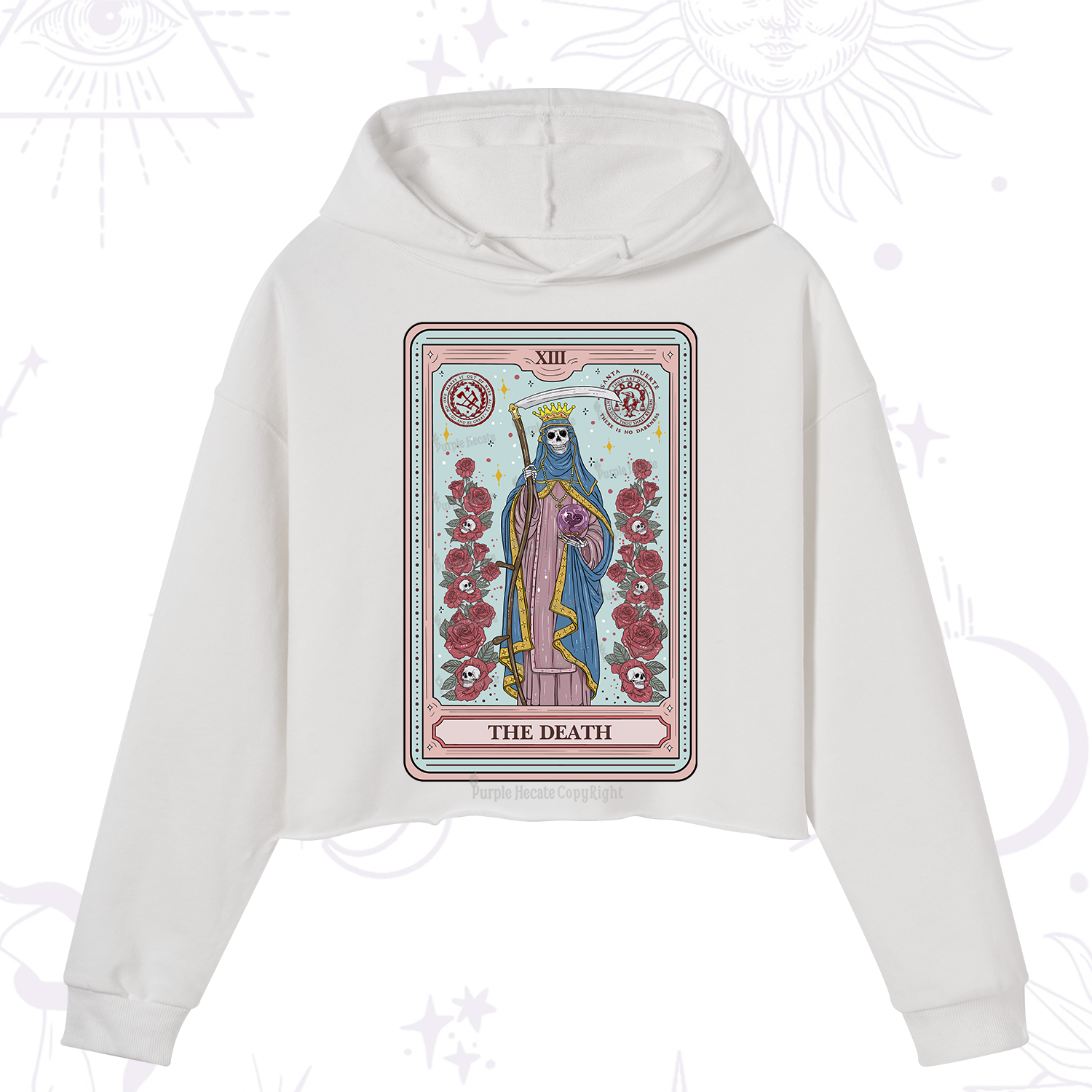Purplehecate The Death Tarot Crop Hoodie