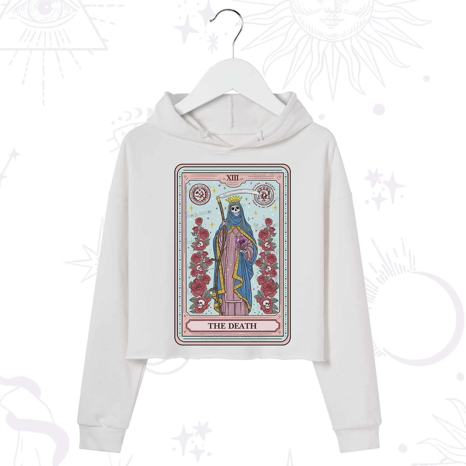 Purplehecate The Death Tarot Crop Hoodie