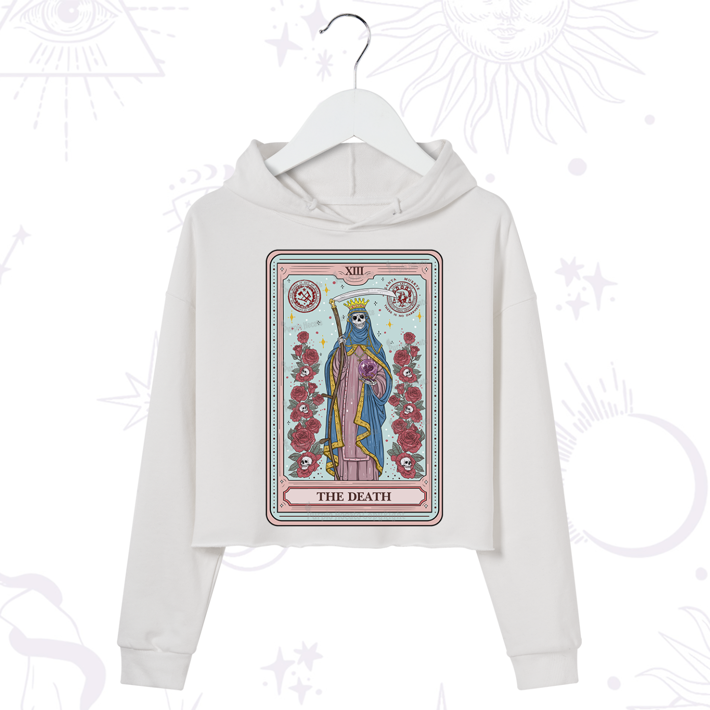Purplehecate The Death Tarot Crop Hoodie