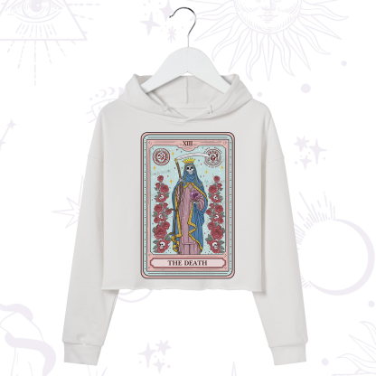 Purplehecate The Death Tarot Crop Hoodie