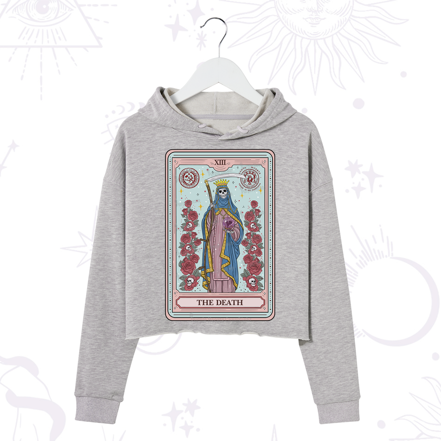 Purplehecate The Death Tarot Crop Hoodie