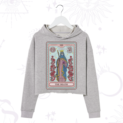 Purplehecate The Death Tarot Crop Hoodie